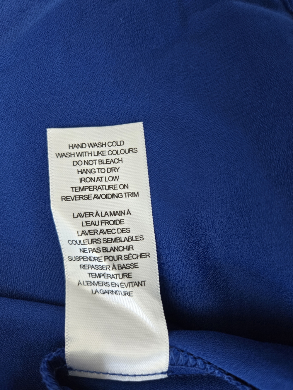 Cleo Royal Blue Ruffle Button-Down Blouse - Picture 3 of 6